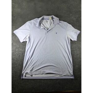 IZOD Performance Mens Short Sleeve Pique Polo Shirt Light Blue Large